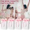 24 Pack Large Coquette Bow Gift Bags with Handles Kraft Paper Bow Party Favors Bags with Ribbon Tissue Paper for Birthday Baby Shower Wedding Party Supplies, 10.5 x 8 x 4.25 Inch (Pink)